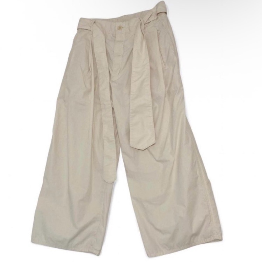 COS Wide Leg Belted Culotte Pants Ivory White Women’s Size 28 Casual Lagenlook